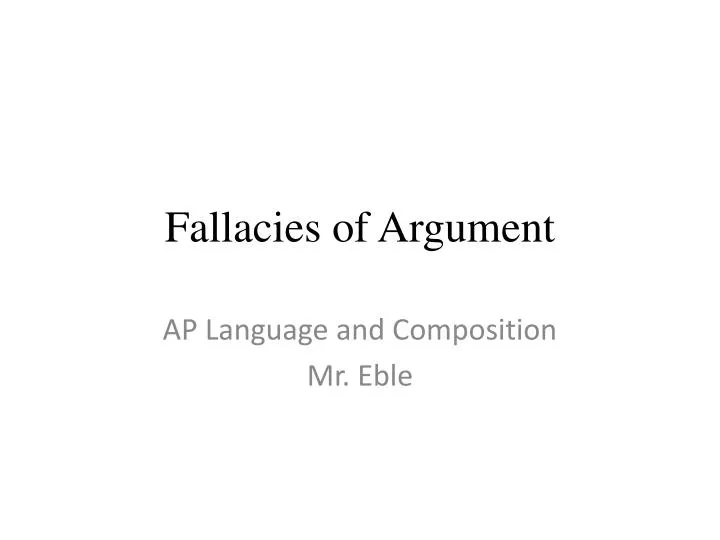 fallacies of argument