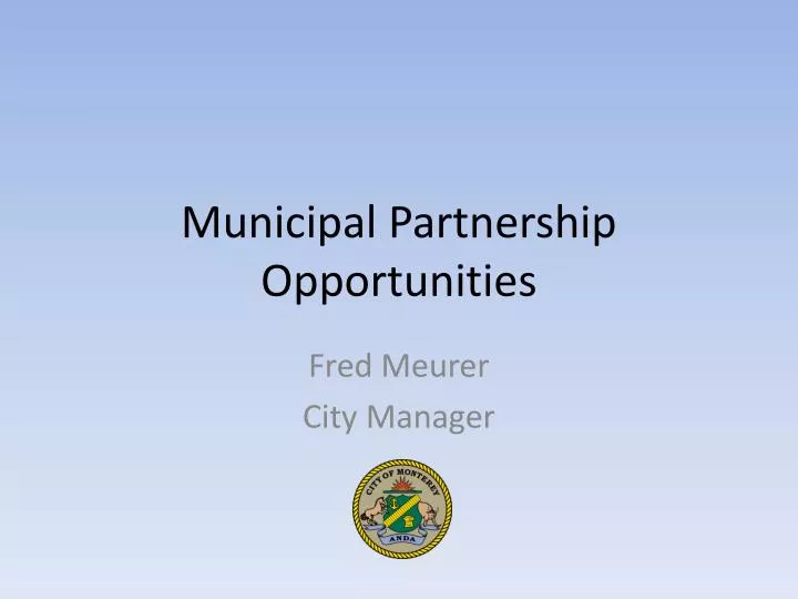 municipal partnership opportunities