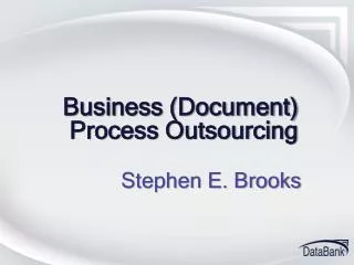 Business (Document) Process Outsourcing