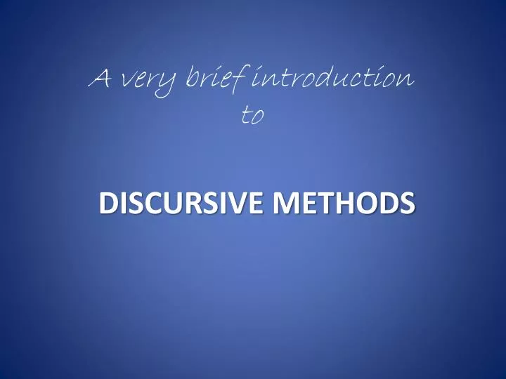 discursive methods