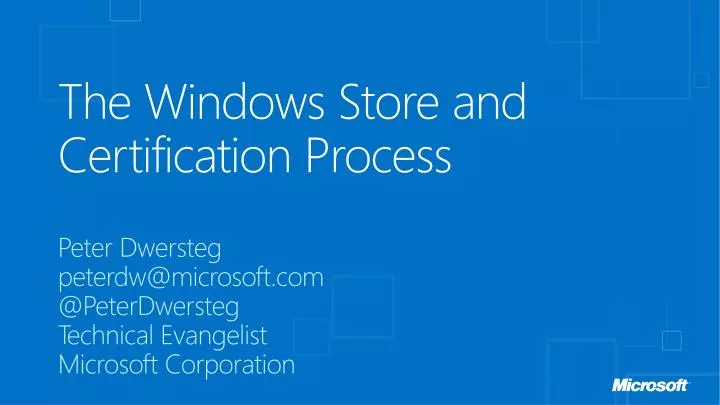 the windows store and certification process