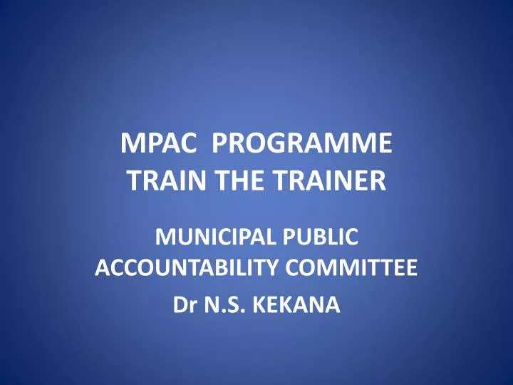 mpac programme train the trainer