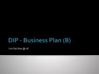 DIP - Business Plan (B)
