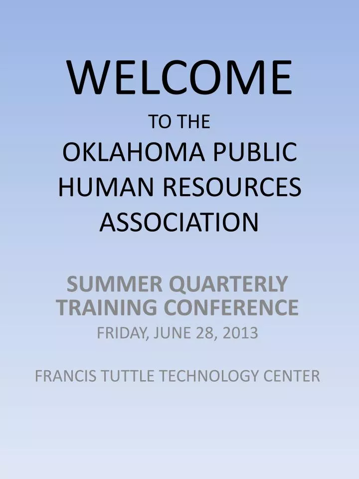 welcome to the oklahoma public human resources association