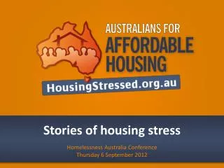 Stories of housing stress