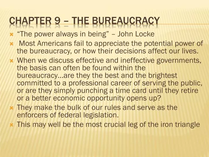 chapter 9 the bureaucracy