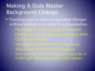 Making A Slide Master Background Change