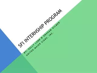 SFI Internship Program