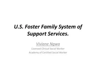 U.S. Foster Family System of Support Services.