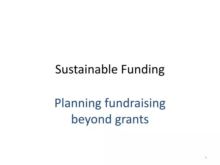sustainable funding