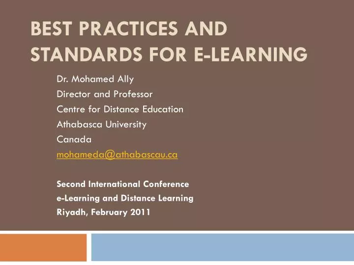 best practices and standards for e learning