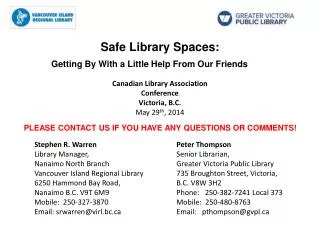 Safe Library Spaces: