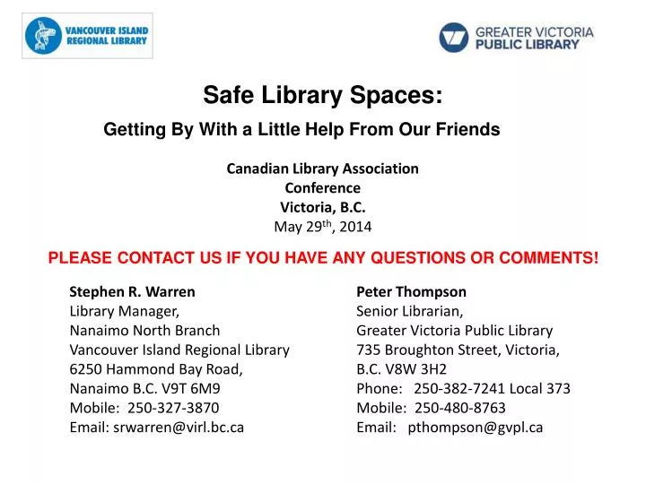safe library spaces
