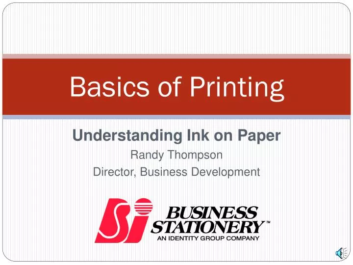 basics of printing