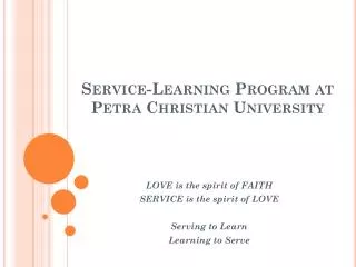 Service-Learning Program at Petra Christian University