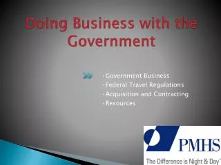 Doing Business with the Government