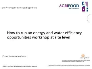 How to run an energy and water efficiency opportunities workshop at site level