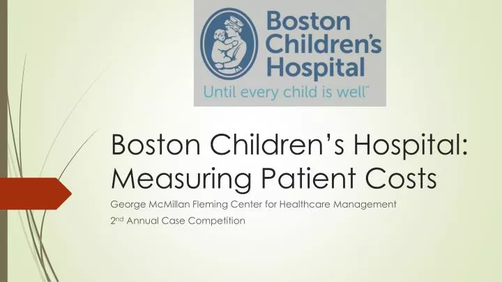 boston children s hospital measuring patient costs