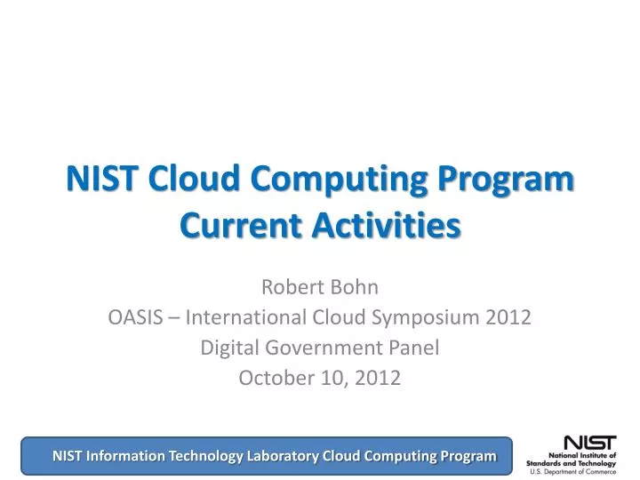 nist cloud computing program current activities