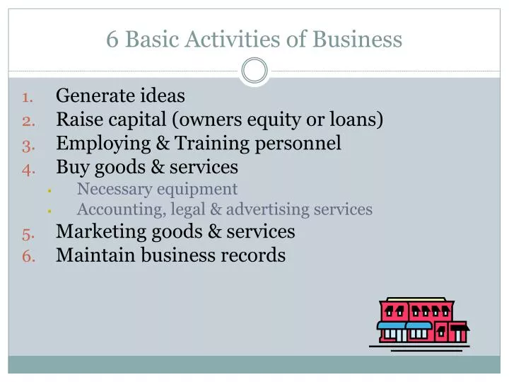 6 basic activities of business