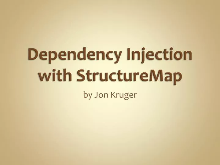 dependency injection with structuremap