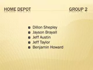 Home Depot					Group 2