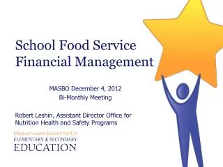 School Food Service Financial Management