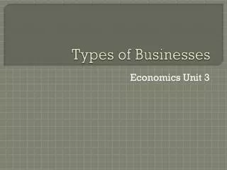 types of businesses