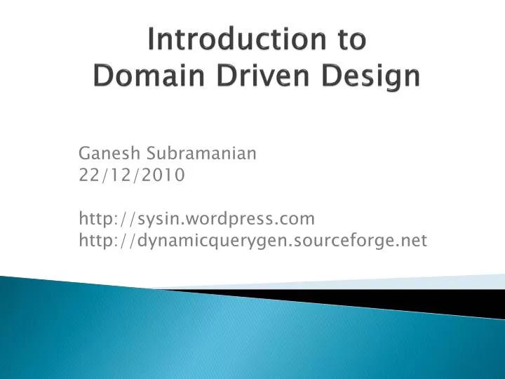 introduction to domain driven design