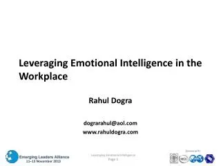 Leveraging Emotional Intelligence in the Workplace