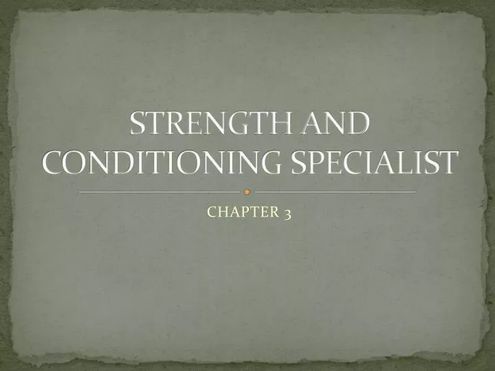 strength and conditioning specialist