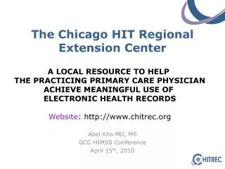 The Chicago HIT Regional Extension Center