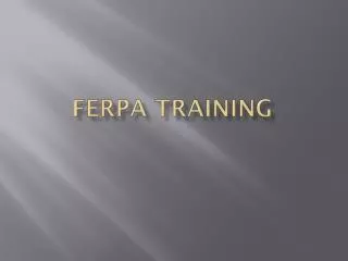 FERPA Training