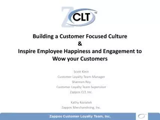 Building a Customer Focused Culture &amp; Inspire Employee Happiness and Engagement to Wow your Customers