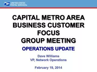 Capital Metro Area Business Customer Focus Group Meeting