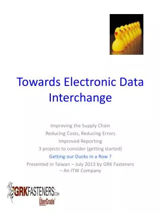 Towards Electronic Data Interchange
