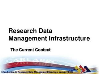Research Data Management Infrastructure