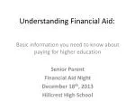 Understanding Financial Aid: - slide 1