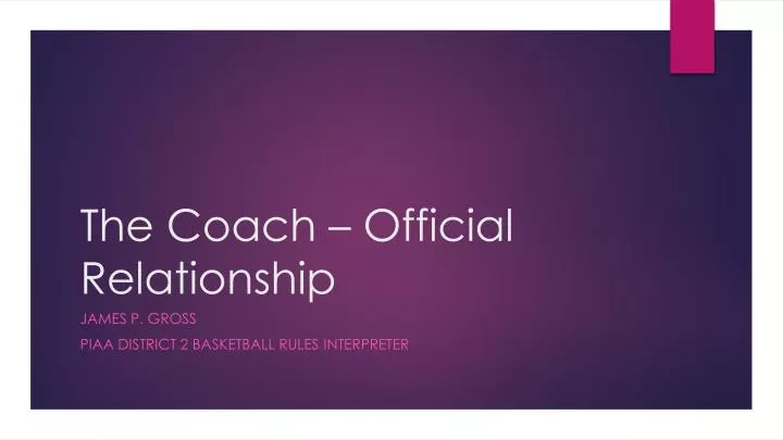the coach official relationship