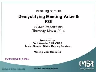 SGMP Presentation Thursday, May 8, 2014