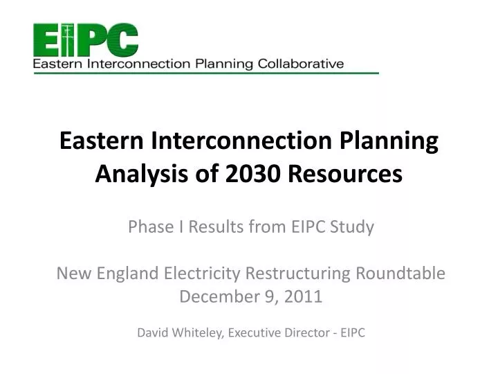 eastern interconnection planning analysis of 2030 resources