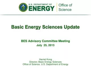 Basic Energy Sciences Update