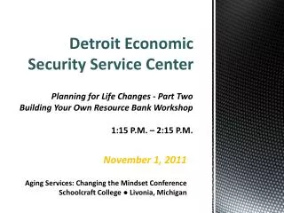 Detroit Economic Security Service Center