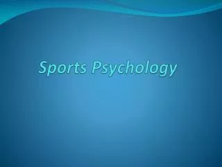 Sports Psychology