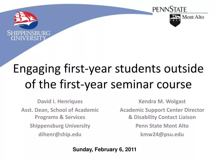 engaging first year students outside of the first year seminar course