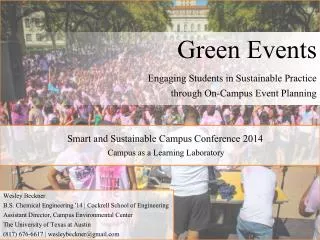 Smart and Sustainable Campus Conference 2014 Campus as a Learning Laboratory
