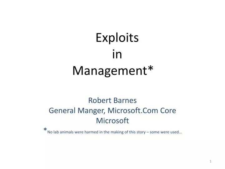 exploits in management