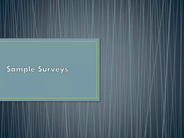 sample surveys