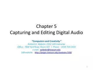 Chapter 5 Capturing and Editing Digital Audio
