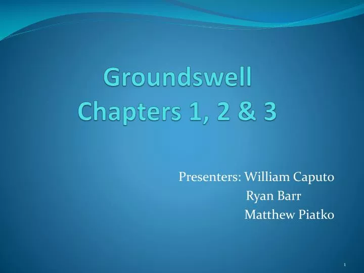 groundswell chapters 1 2 3